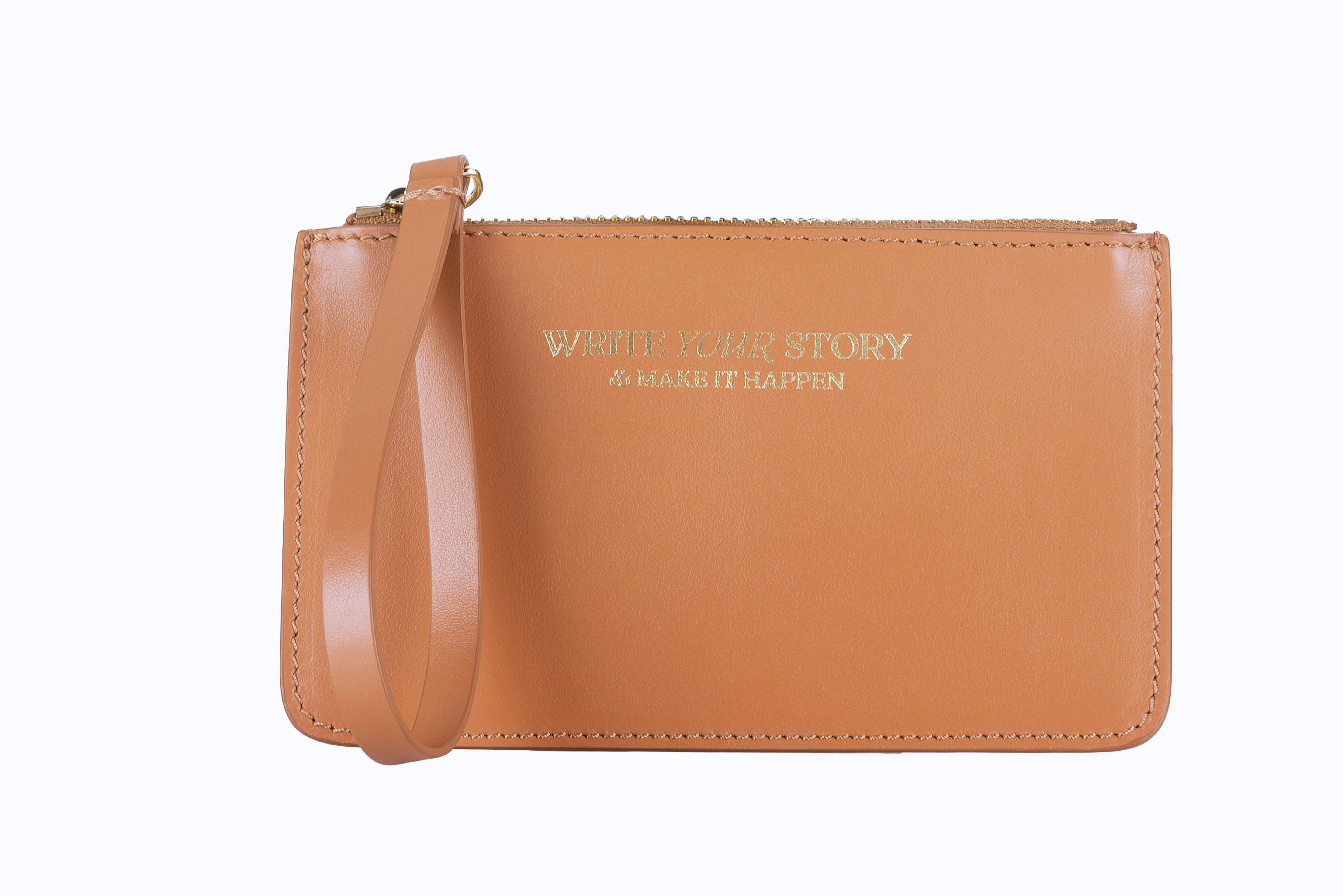 Pochette estraibile marrone in pelle