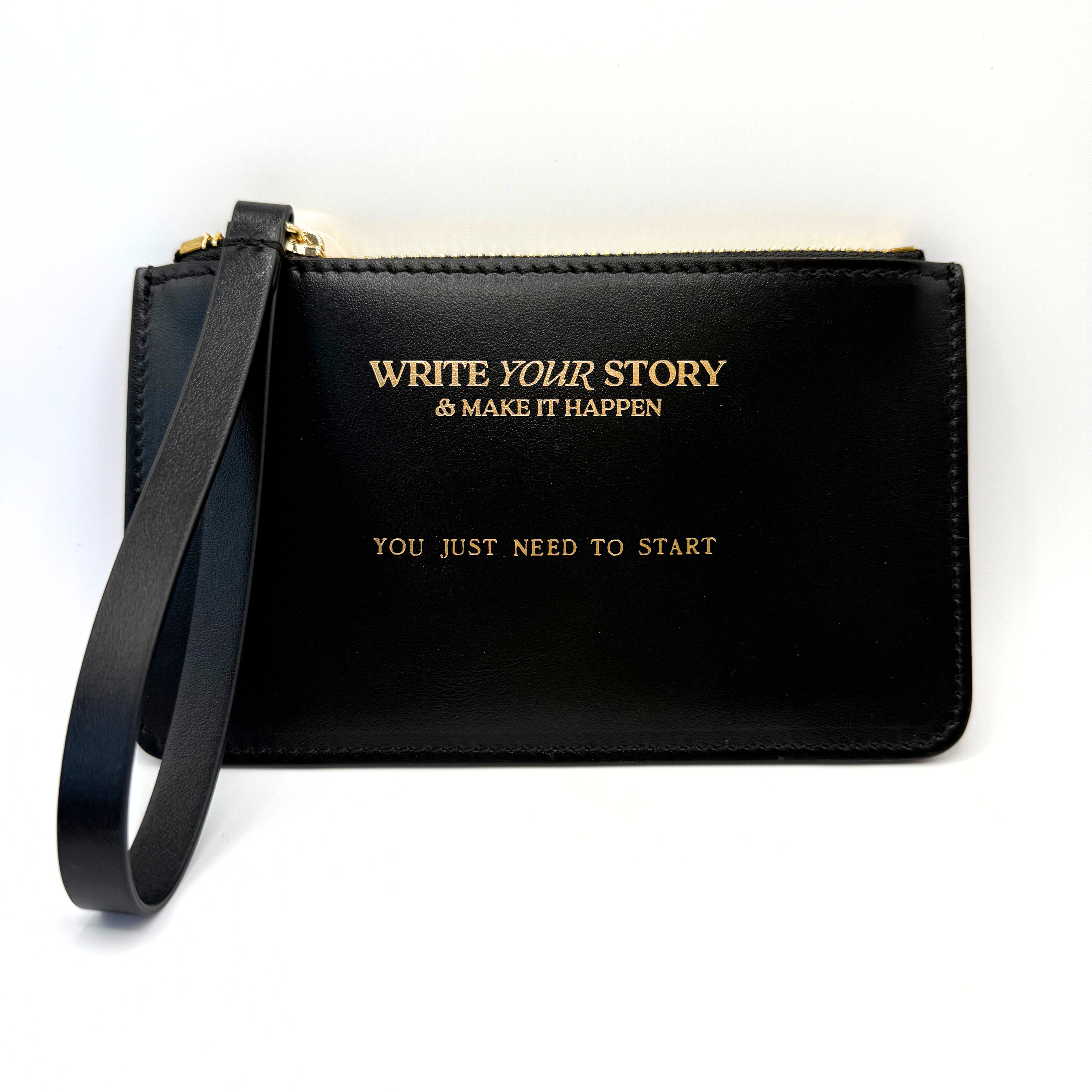 Pochette nera in pelle
